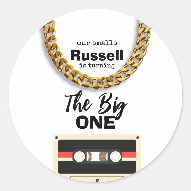 Pegatina Redonda Notorious One 1st Birthday (Anverso)