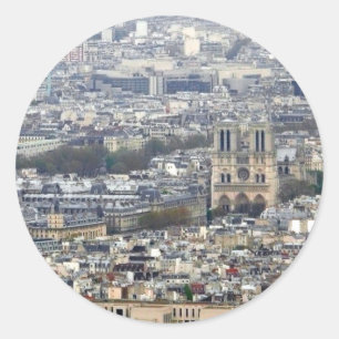 Pegatina Redonda Notre Dame Paris Francia
