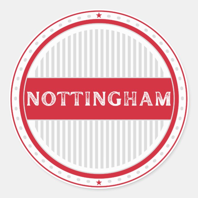 Pegatina Redonda Nottingham City Pride Emblem – English Identity (Anverso)