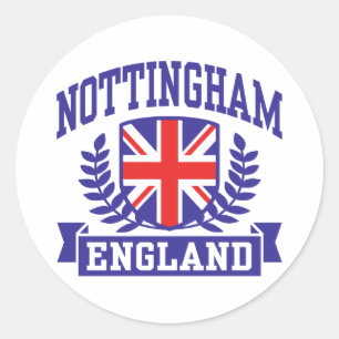 Pegatina Redonda Nottingham England