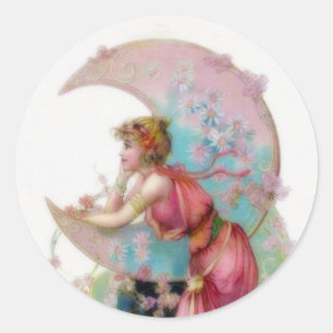 Pegatina Redonda Nouveau Moon