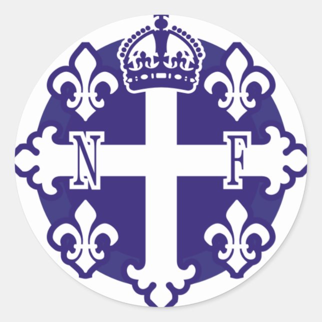 Pegatina Redonda Nouvelle-France, l'Amerique du Nord (Anverso)