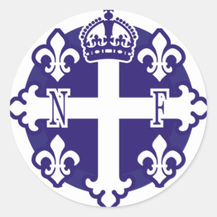 Pegatina Redonda Nouvelle-Francia, l'Amerique du Nord