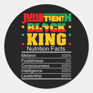 Pegatina Redonda Novecientos hechos nutricionales del Rey Negro Org