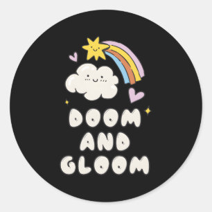 Pegatina Redonda Novedad De Doom And Gloom