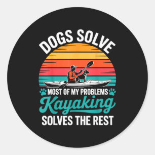 Pegatina Redonda Novedad de kayak para hombres y mujeres kayakista 