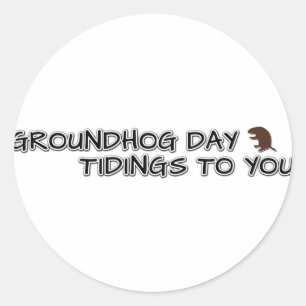 Pegatina Redonda ¡Novedades de Groundhog Day!