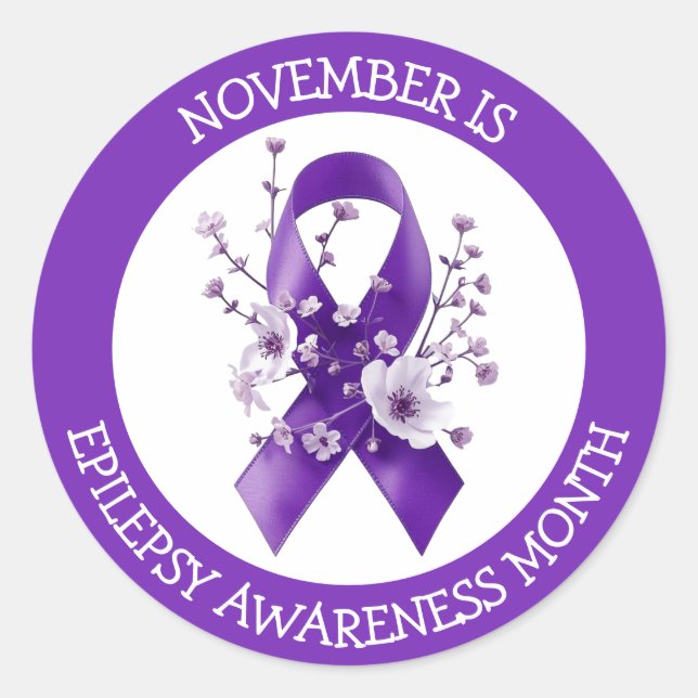 Pegatina Redonda November is Epilepsy Awareness Month (Anverso)