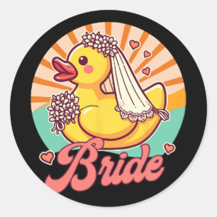 Pegatina Redonda Novia a ser Boda de novia Bachelorette Rubber Duc