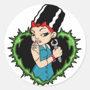 Pegatina Redonda Novia de trabajo