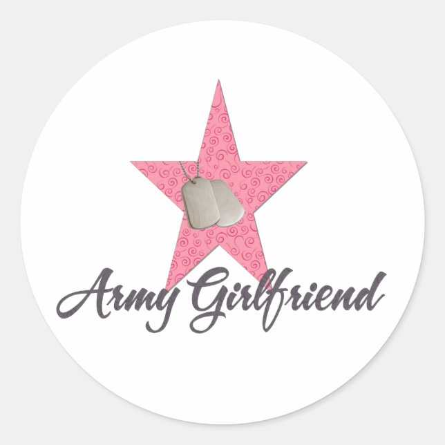 Pegatina Redonda Novia del ejército (Anverso)