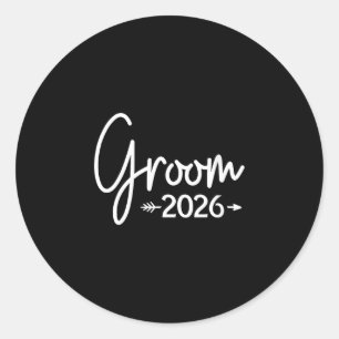 Pegatina Redonda Novia del novio est 2026 casada boda nupcial