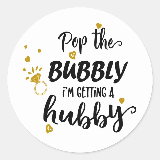 Pegatina Redonda Novia Divertida Sra Boda Bridal Shower Compromiso (Anverso)