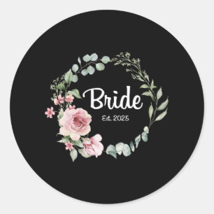 Pegatina Redonda Novia Est. Regalos de parejas de Bodas de novias d