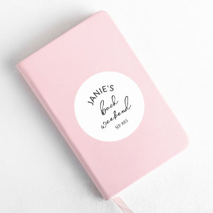 Pegatina Redonda Novia moderna/Despedida de soltera