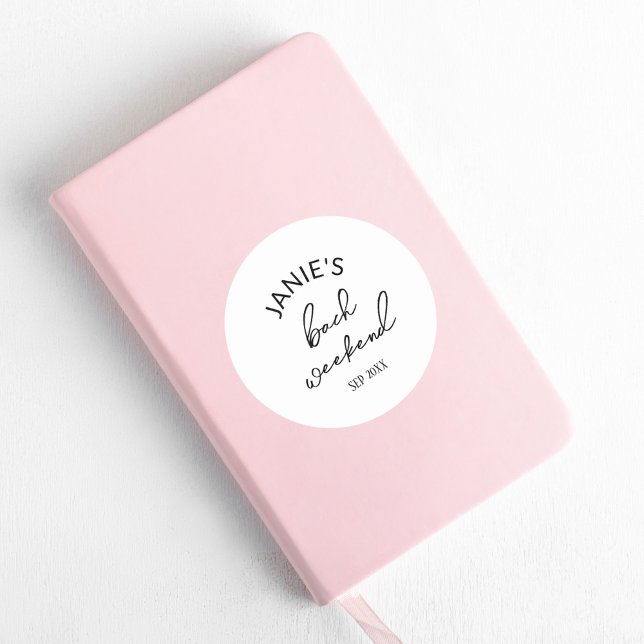 Pegatina Redonda Novia moderna/Despedida de soltera (Subido por el creador)