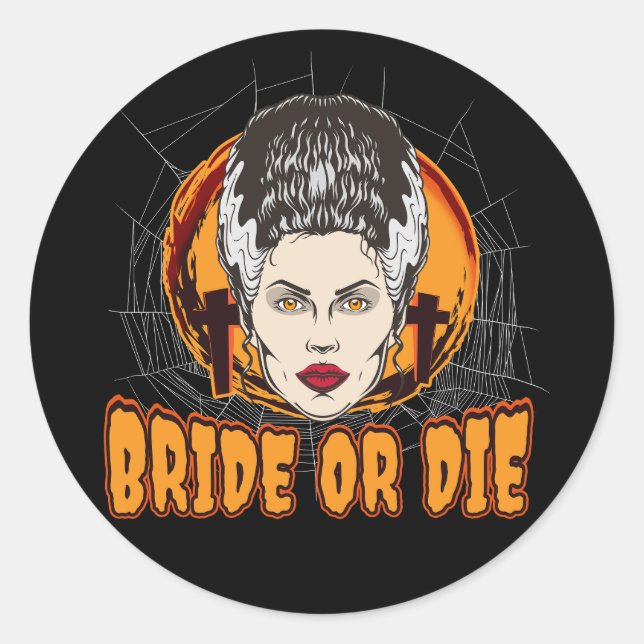 Pegatina Redonda Novia o morir (Anverso)