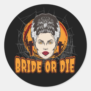 Pegatina Redonda Novia o muere
