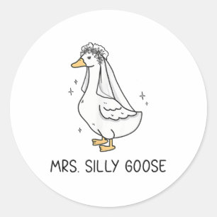 Pegatina Redonda Novia Para Ser Boda Novia Silly Goose