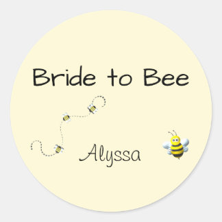 Pegatina Redonda Novia para ser personalizada con Bumblebee