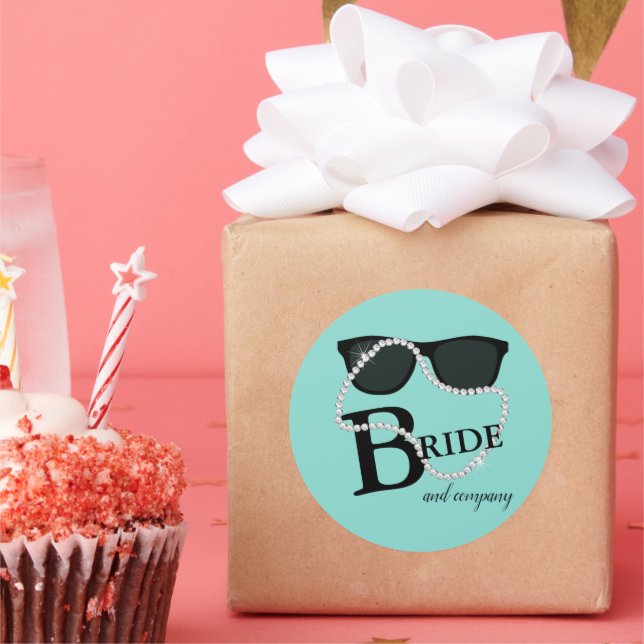 Pegatina Redonda Novia y compañía Diamond Tiara Shower Fiesta (Fiesta)