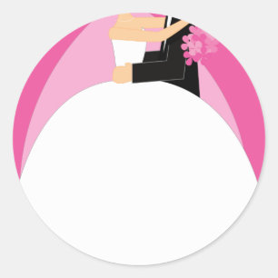 Pegatina Redonda Novia y Groom
