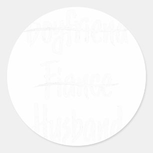 Pegatina Redonda Novia y Novio Parejas Novio Prometido Esposo W