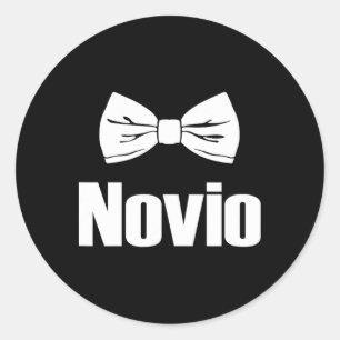 Pegatina Redonda Novio día de bodas