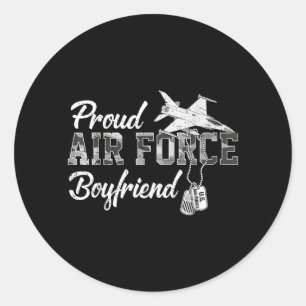 Pegatina Redonda Novio Orgulloso De La Fuerza Aérea Camuflaje Aviad
