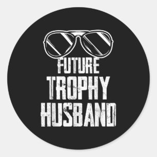 Pegatina Redonda Novio prometido futuro trofeo para ser marido solt
