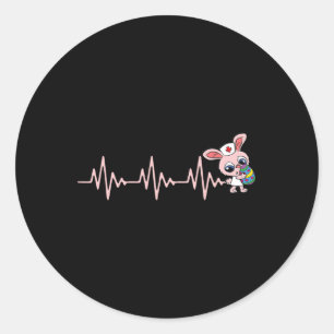 Pegatina Redonda Nu Conejo de Caza de Huevos de Pascua Nurse