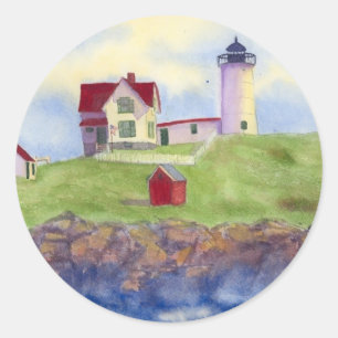Pegatina Redonda Nubble Light House York Maine Classic Round Sticke
