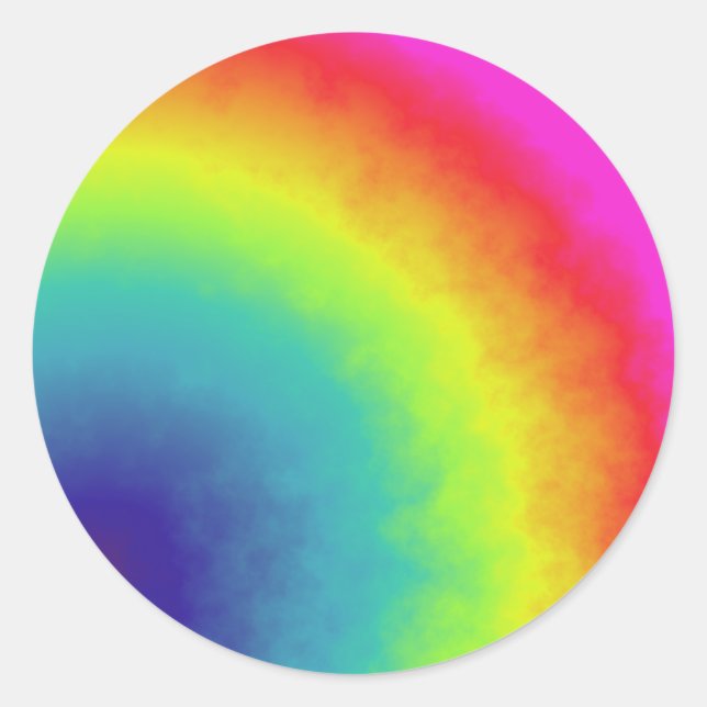 Pegatina Redonda nube arco iris (Anverso)