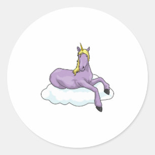 Pegatina Redonda Nube de unicornio
