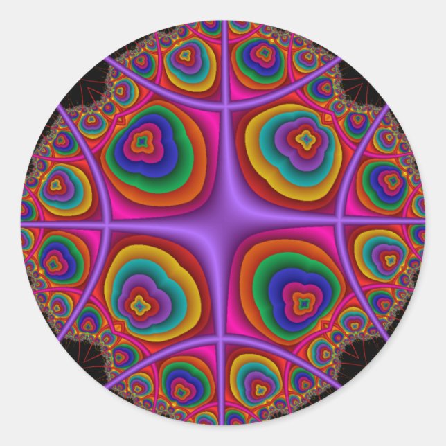 Pegatina Redonda Nube electrónica (Anverso)