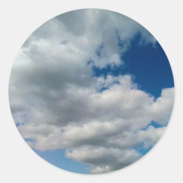 Pegatina Redonda Nube grande