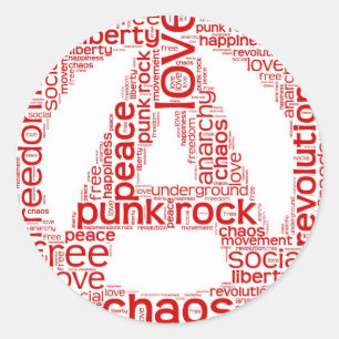 Pegatina Redonda Nube mundial en forma de anarquía