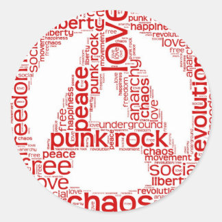 Pegatina Redonda Nube mundial en forma de anarquía