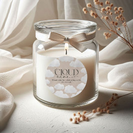 Pegatina Redonda Nube natural beige nueve duchas moderno elegante