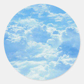 Pegatina Redonda Nubes