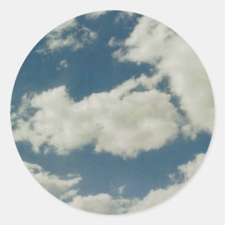 Pegatina Redonda Nubes