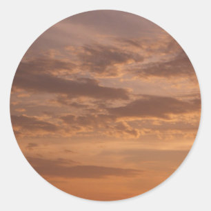 Pegatina Redonda Nubes al Atardecer II Pastel Abstracto Naturaleza