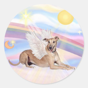 Pegatina Redonda Nubes - Ángel Galgo Cervato (acostado)