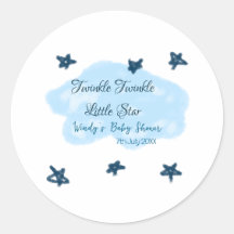 Nubes azules parpadean Twinkle Little Star baby sh