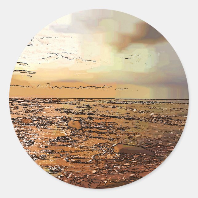 PEGATINA REDONDA NUBES DE TORMENTA (Anverso)