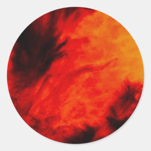 Pegatina Redonda Nubes Tenues - Naranja