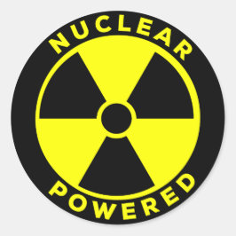 Pegatina Redonda Nuclear Powered