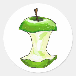 Pegatina Redonda Núcleo de Apple Green personalizado (Granny Smith)