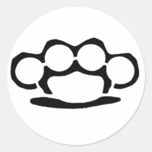 Pegatina Redonda Nudillos de cobre amarillo