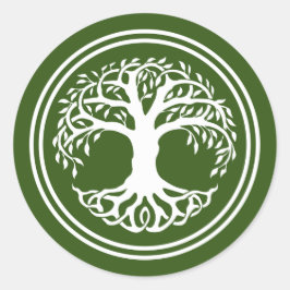 Pegatina Redonda Nudo de árbol celta de la vida